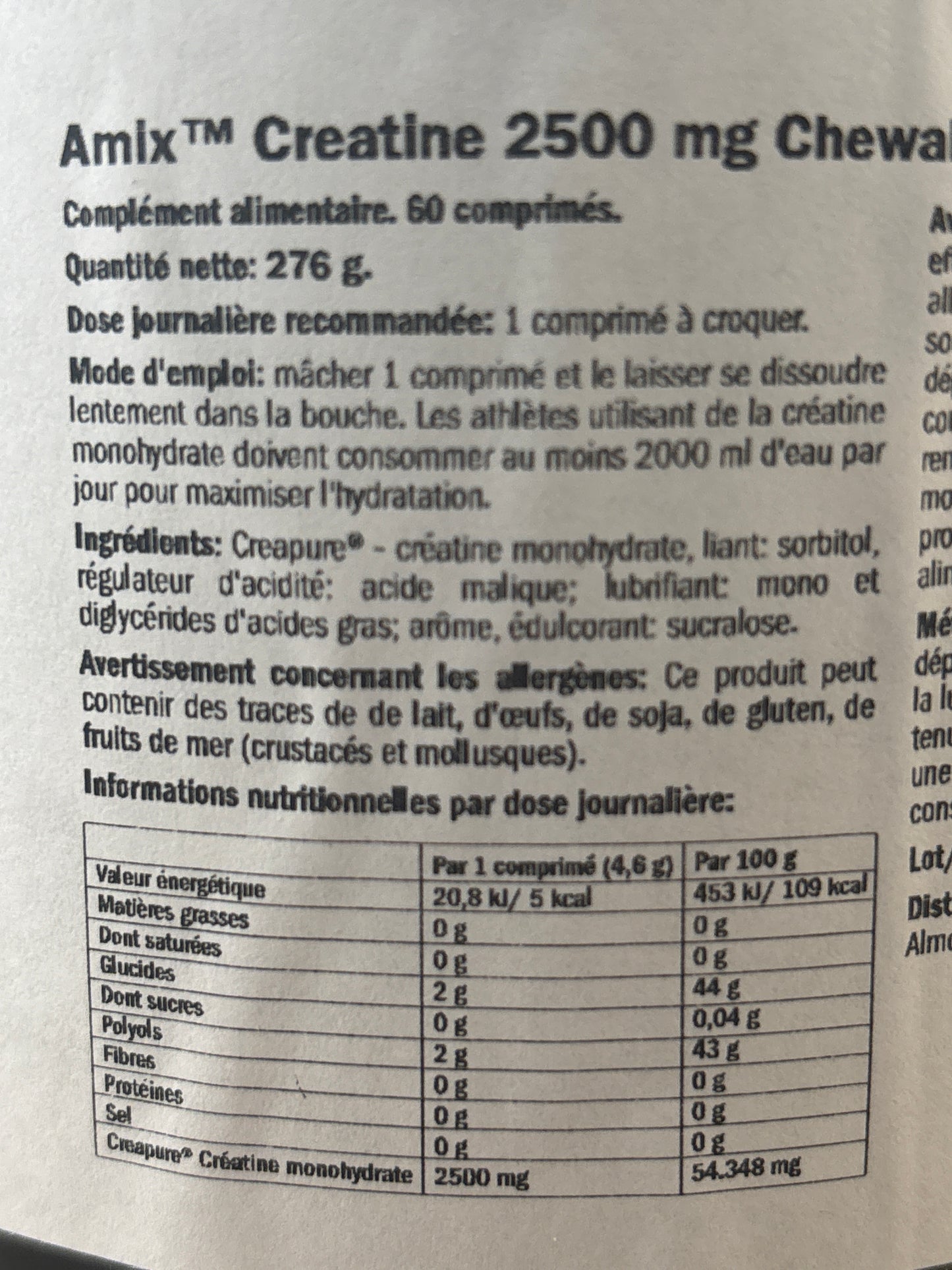 Chewables créatines 2,5g