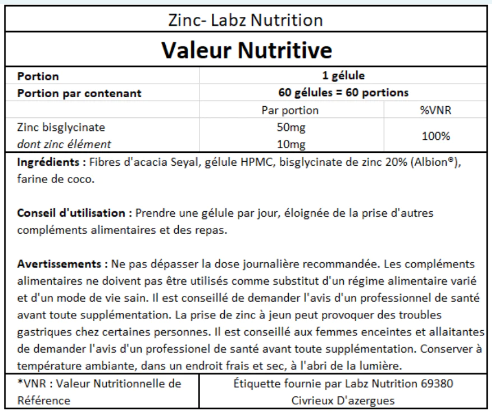 Zinc bisglycinate Labz
