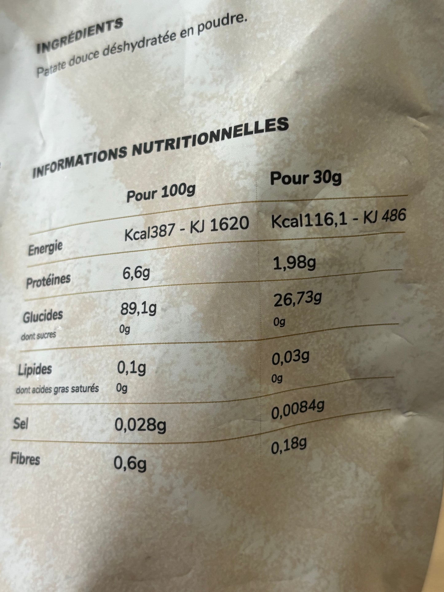 Farine de patate douce