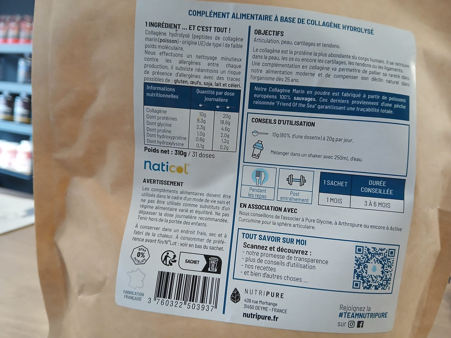 Peptides de collagène marin Nutripure